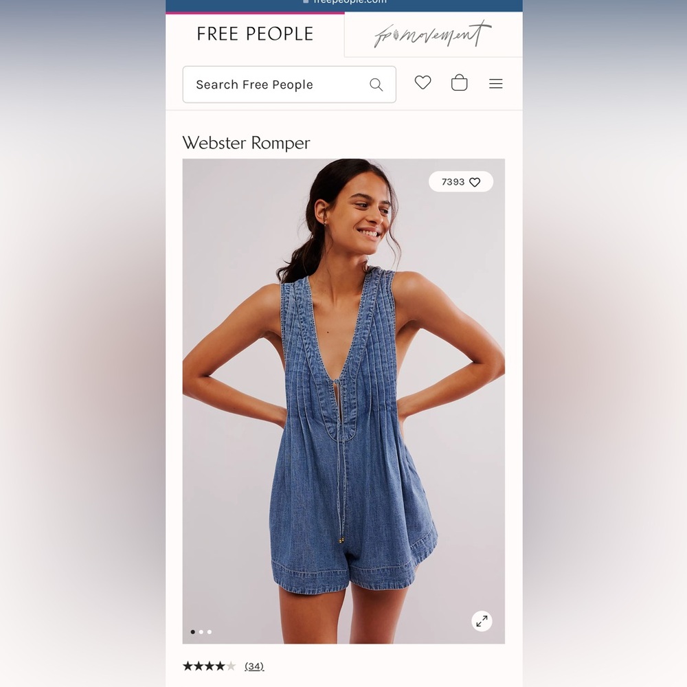 Free people Webster romper. Size small